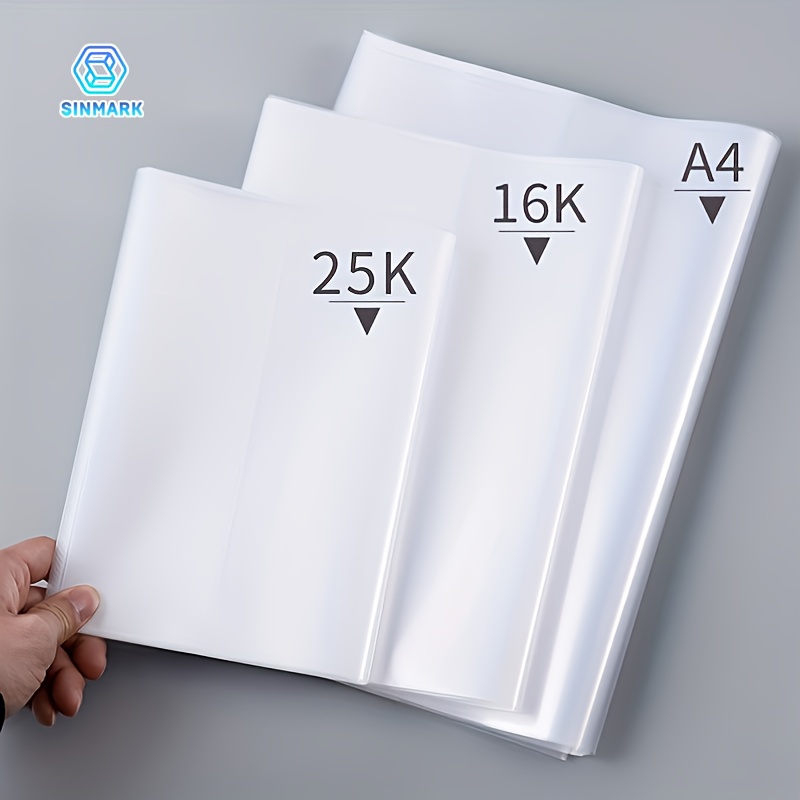 

Sinmark 10pcs Transparent Plastic Book Covers, Self-adhesive Closure, Transparent Book Covers For School, Waterproof And Wear-proof Book Pu Leather Covers A4, 16k, 25k