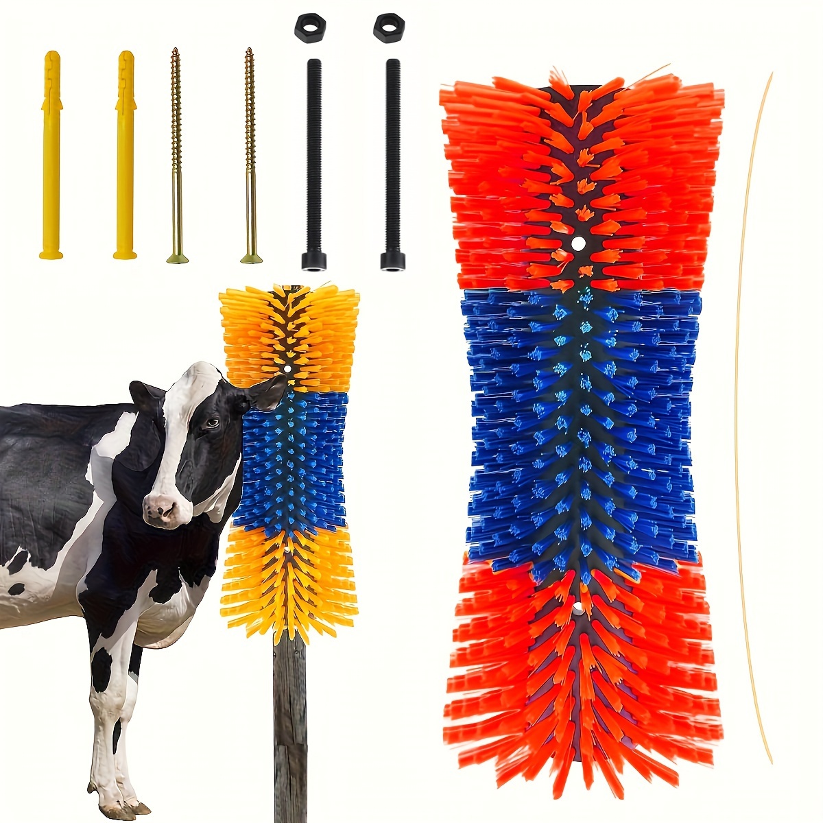 1 set livestock scratch brushes reusable plastic grooming kit for horse cow goat cattle   sheep medium firmness outdoor scratcher for   relief no electricity needed details 0