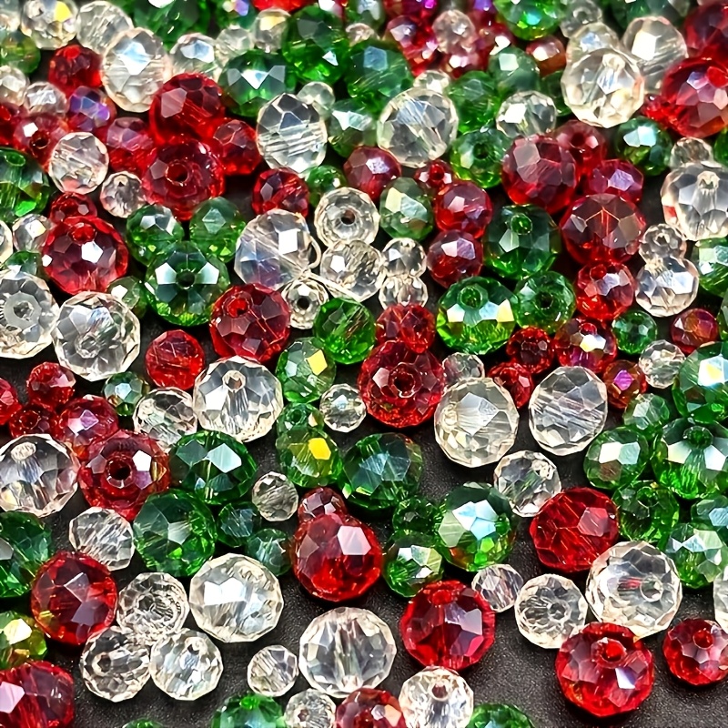TEMU 506pcs 4/6/8mm Christmas Color Red Green White Spacer Beads, Suitable For Diy Christmas Necklaces, Earrings, Bracelets, And Handmade Accessories