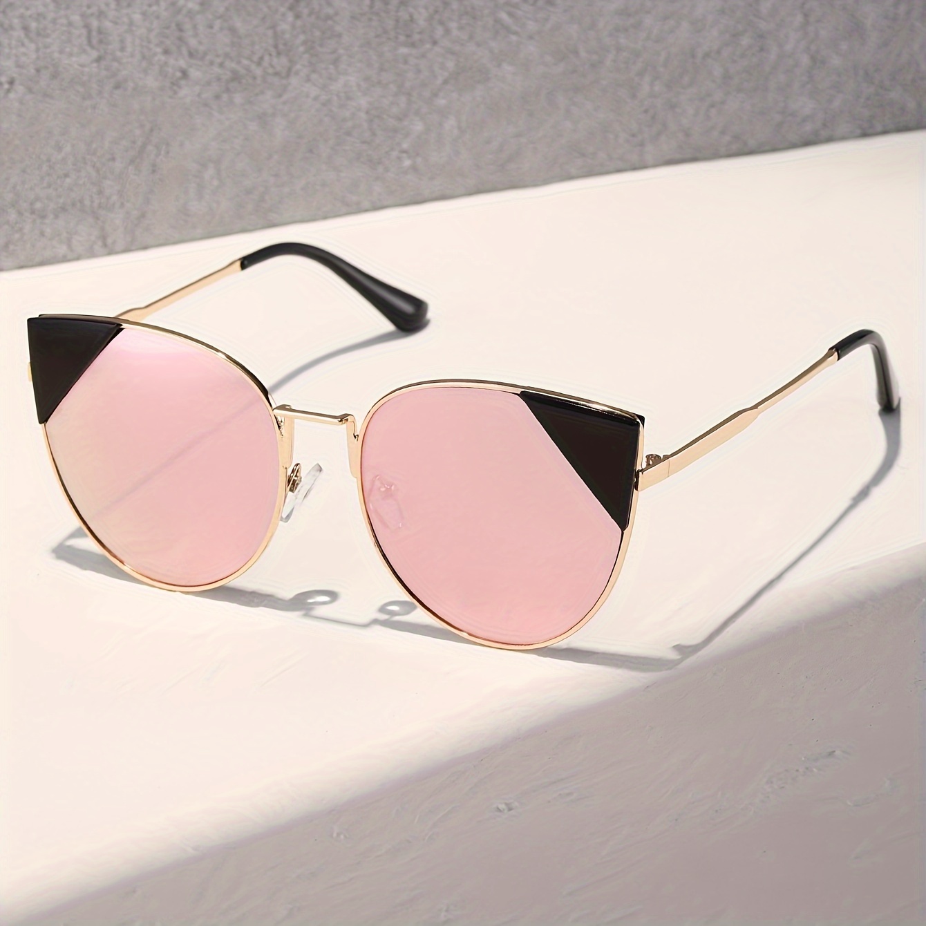 

Y2k Cat Eye Fashion For Women Men Cute Anti Glare Metal Glasses For Beach Vacation Party Club