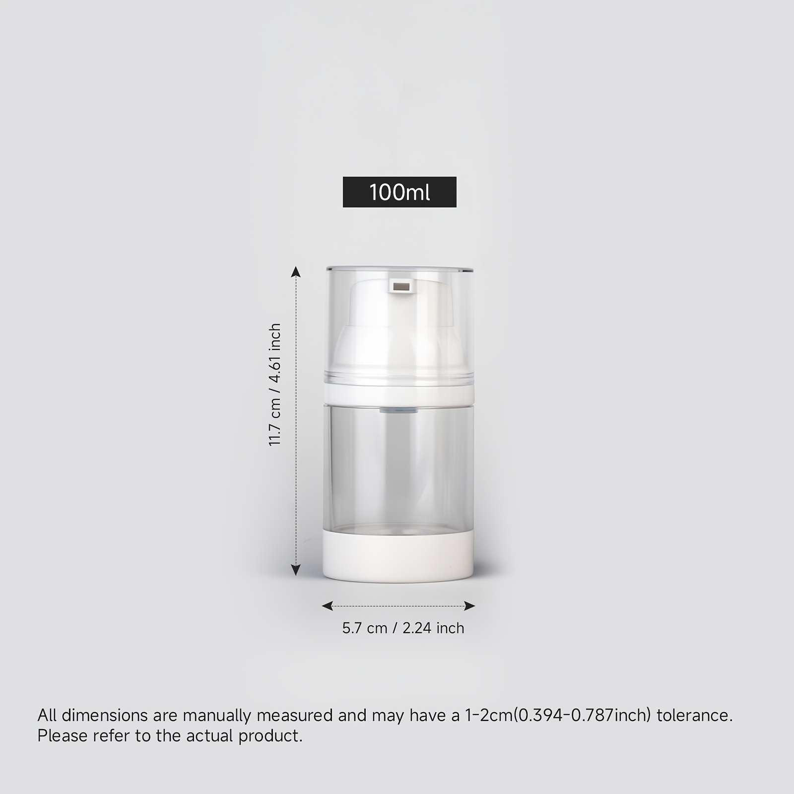 TEMU New As Material White Vacuum Press Bottle, Facial Cleanser Travel Bottle, Body Lotion Travel Bottle, 1pc