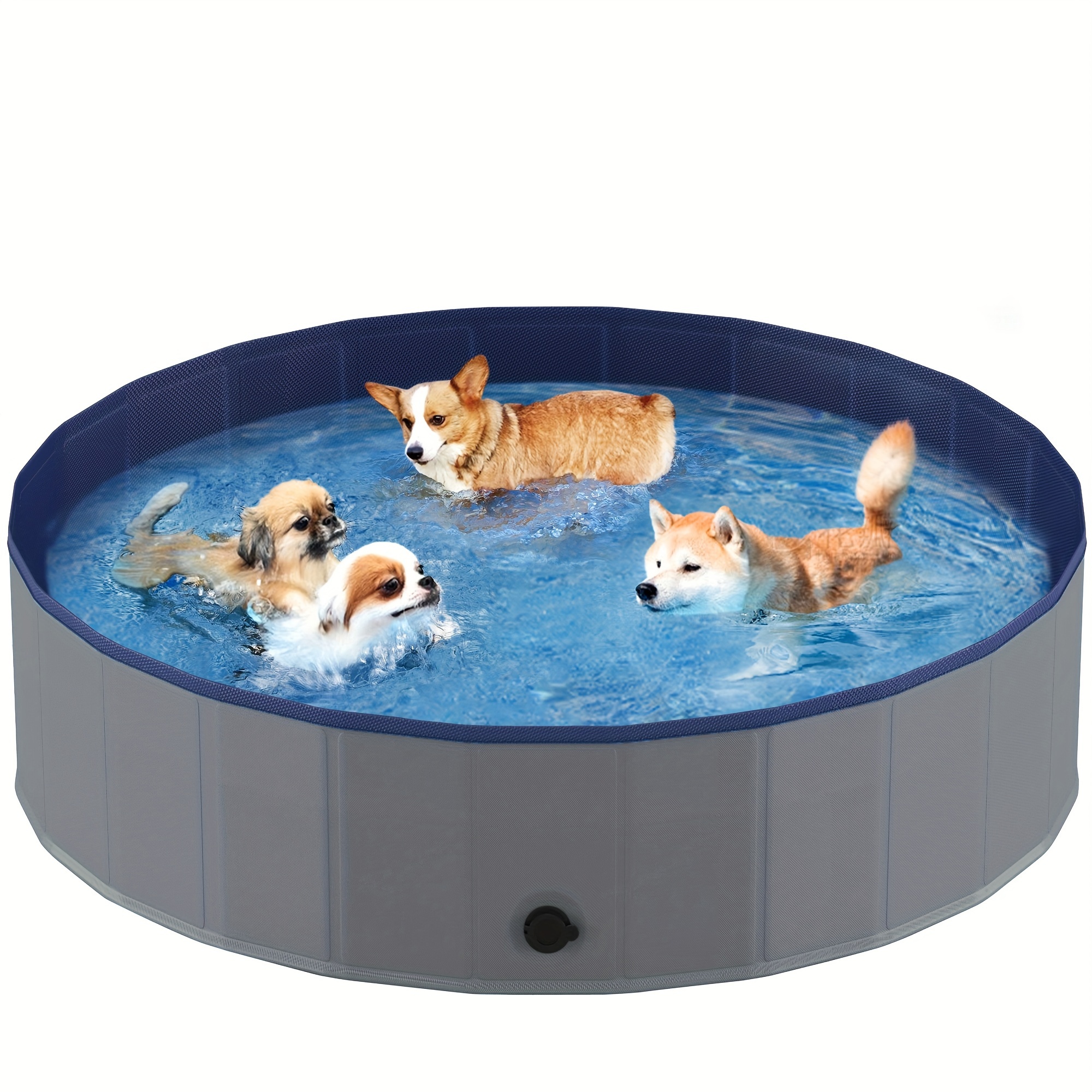 TEMU Niubya Portable Dog Pool, Foldable Pet Swimming Pool, Anti-slip Collapsible Pet Bathtub, Hard Plastic Bath Pool For Pets Dogs And Cats