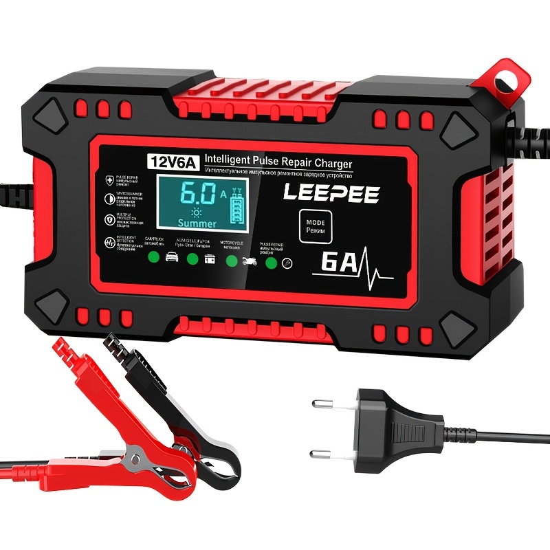 12v 6a Car Battery Charger Intelligent Repair Voltage Temperature Detection Digital Lcd Display Overvoltage Protection