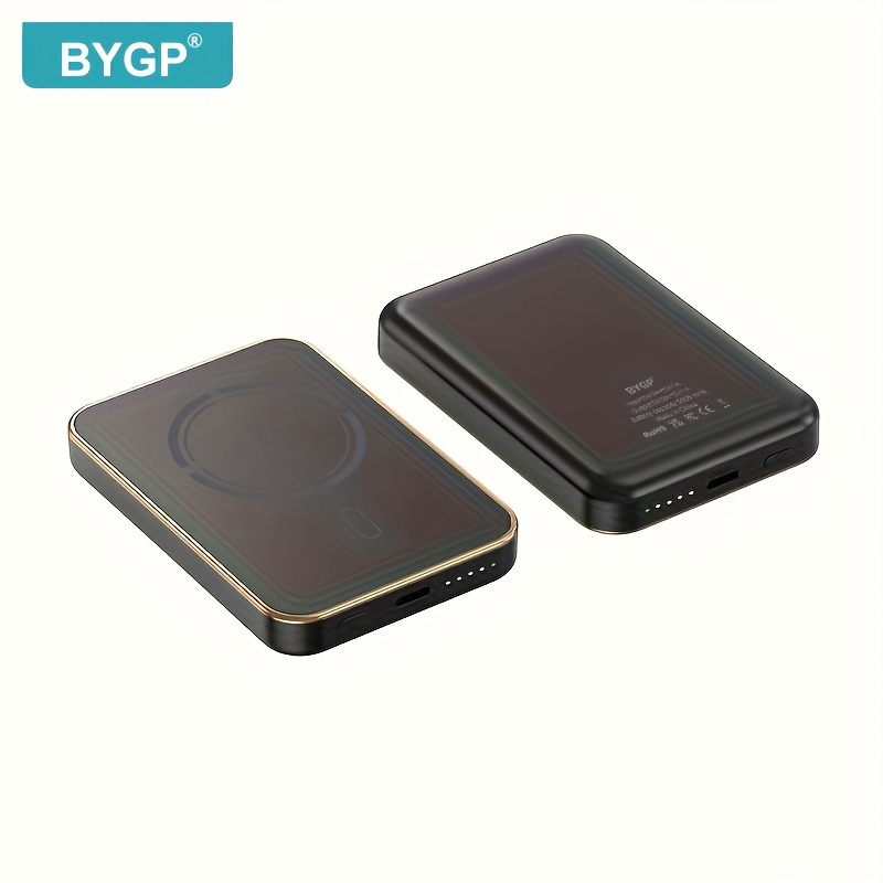 Image of Bygp 5000mah Magnetic Suction Wireless Power Bank, With Display, Magnetic Applicable For Iphone15/14pro/13/12 Series, Outdoor Emergency Battery Pack, Gift