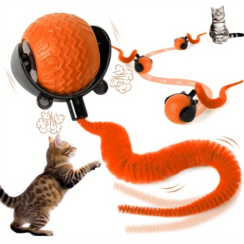 1pc MIAOQUANJI Interactive Cat Toy with Automatic Rolling Ball - USB Rechargeable, Smart Tail Ball for Indoor Cats, Durable Plastic, All Breeds & Sizes, Interactive Playtime, Cat Toy, Playful Design, Smooth Surface 5 1pc MIAOQUANJI Interactive Cat Toy with Automatic Rolling Ball - USB Rechargeable, Smart Tail Ball for Indoor Cats, Durable Plastic, All Breeds & Sizes, Interactive Playtime, Cat Toy, Playful Design, Smooth Surface - Image 5