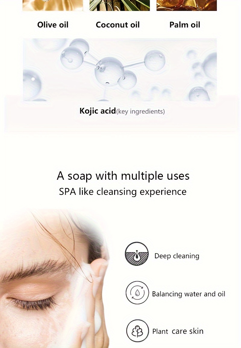 8 komada 100g Sapun s Kojinskom Kiselinom - Posvjetljujući Svijetlo Bež, Hidratantni, Kontrola Masnoće za Ruke, Lice, Kupanje - Prirodni Aroma Naranče, Eterično Ulje, Nježno Čišćenje, Božić