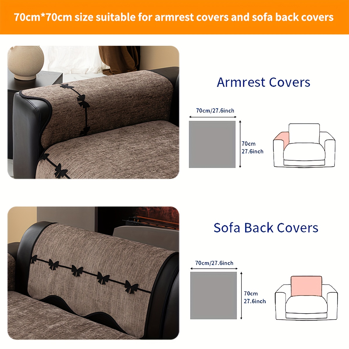 TEMU 1pc Irregular-shaped Vintage Sofa Cover, Soft And Comfortable Fabric, Universal Sofa Cushion, Anti-slip And Wear-resistant, Pet-friendly,