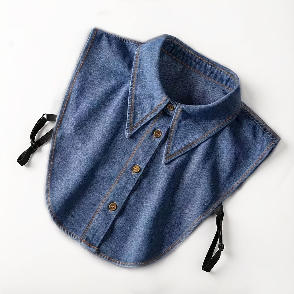 TEMU 1pc Versatile Collar, Simple New Style Decorative Collar For Denim With Sweaters/sweatshirts, Age-reducing Pointed Collar Shirt Fake Collar