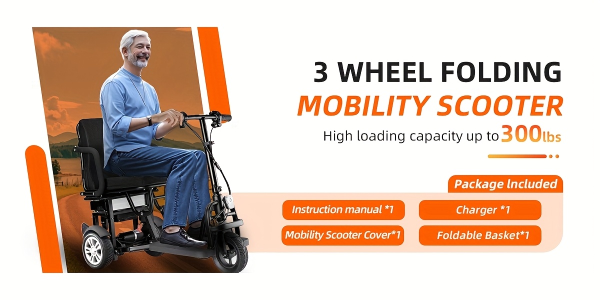 lightweight folding mobility scooter for seniors with 12ah 25 mile range electromagnetic brake scooter with rear storage padded absorption airline approved no assembly Product details 6