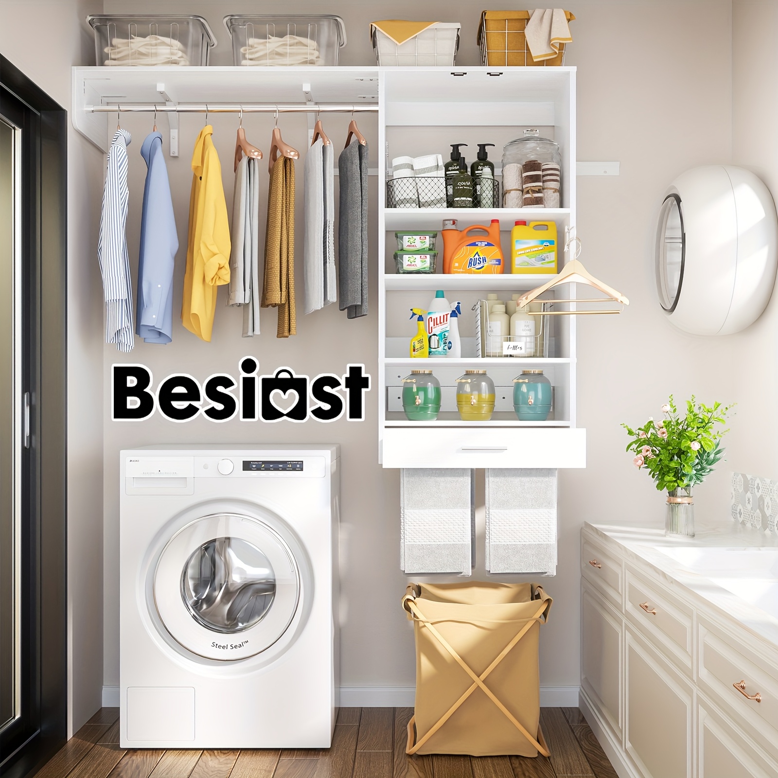 Storage Ideas Laundry Room Rack Wall 4pcs Laundry Room Storage