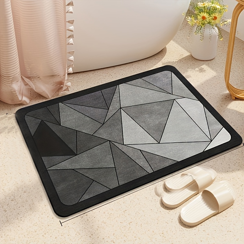 1pc quick dry diatomaceous earth 3d ultra absorbent bath mat soft polyester ideal for bathroom shower tub outdoor door   and autumn decor bathroom mat Product details 1