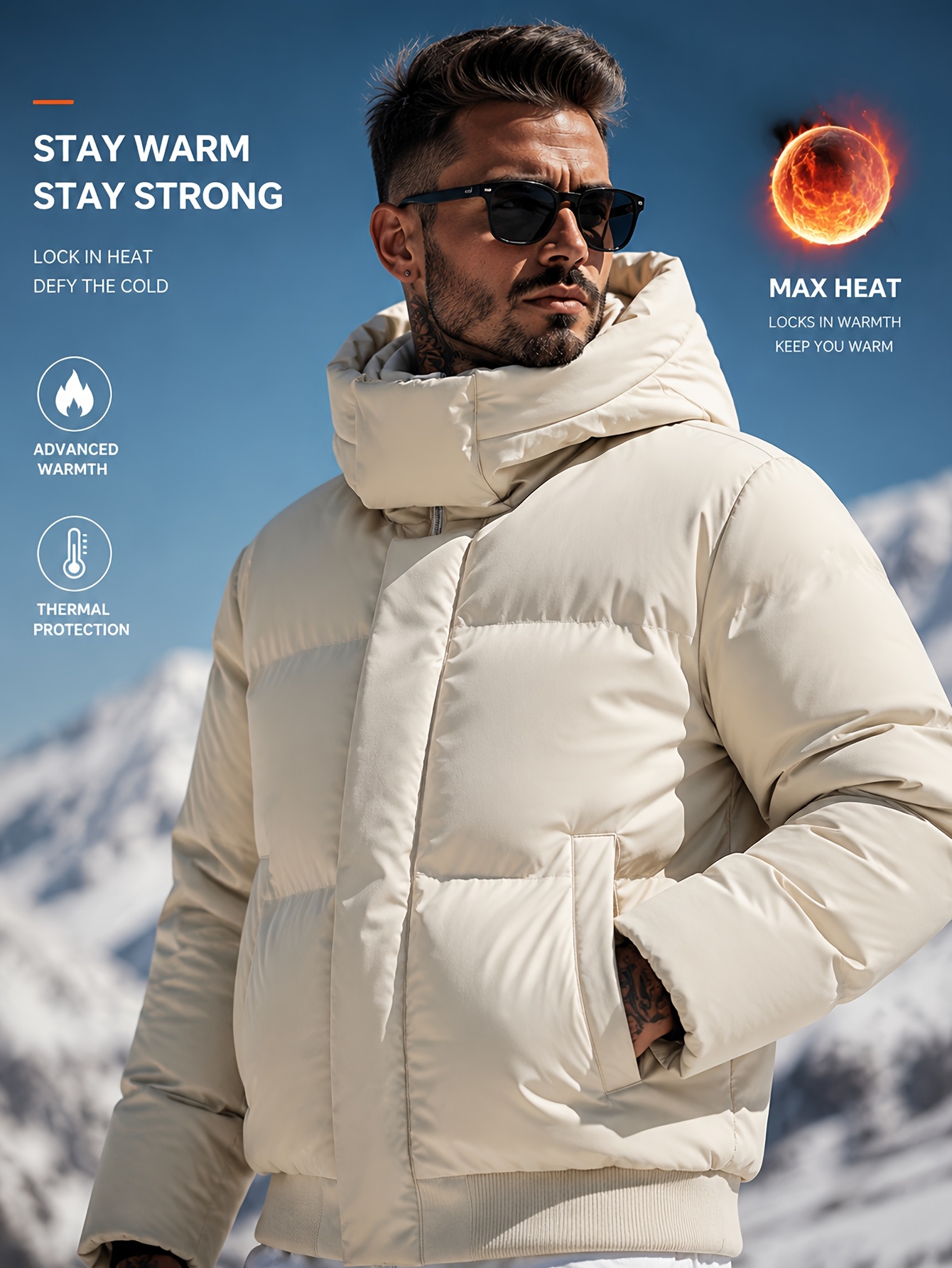 Men's Hooded Short Jacket for Autumn/Winter