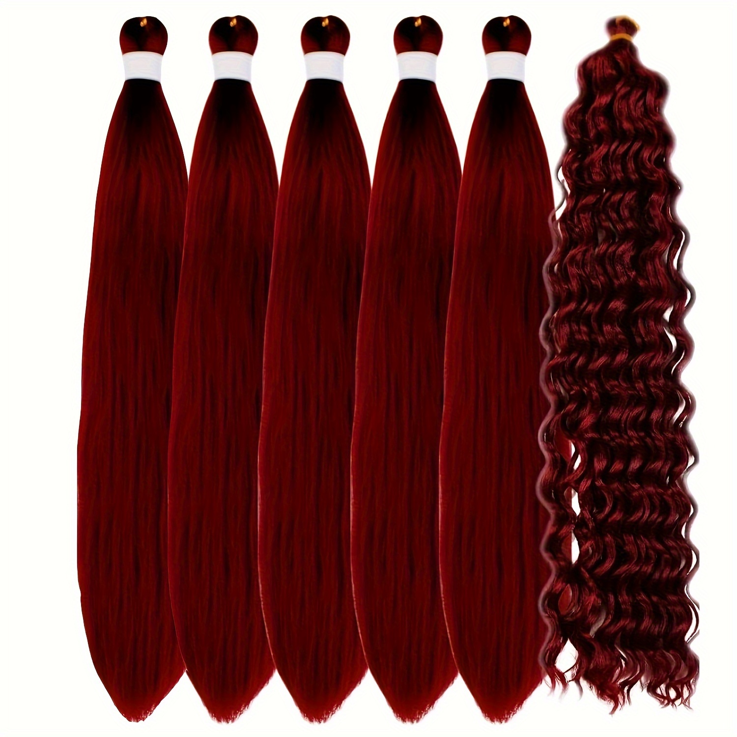 TEMU 6 Pakcs 16inch Braiding Hair Pre Stretched Kanekalon Braiding Hair For Boho Braids
