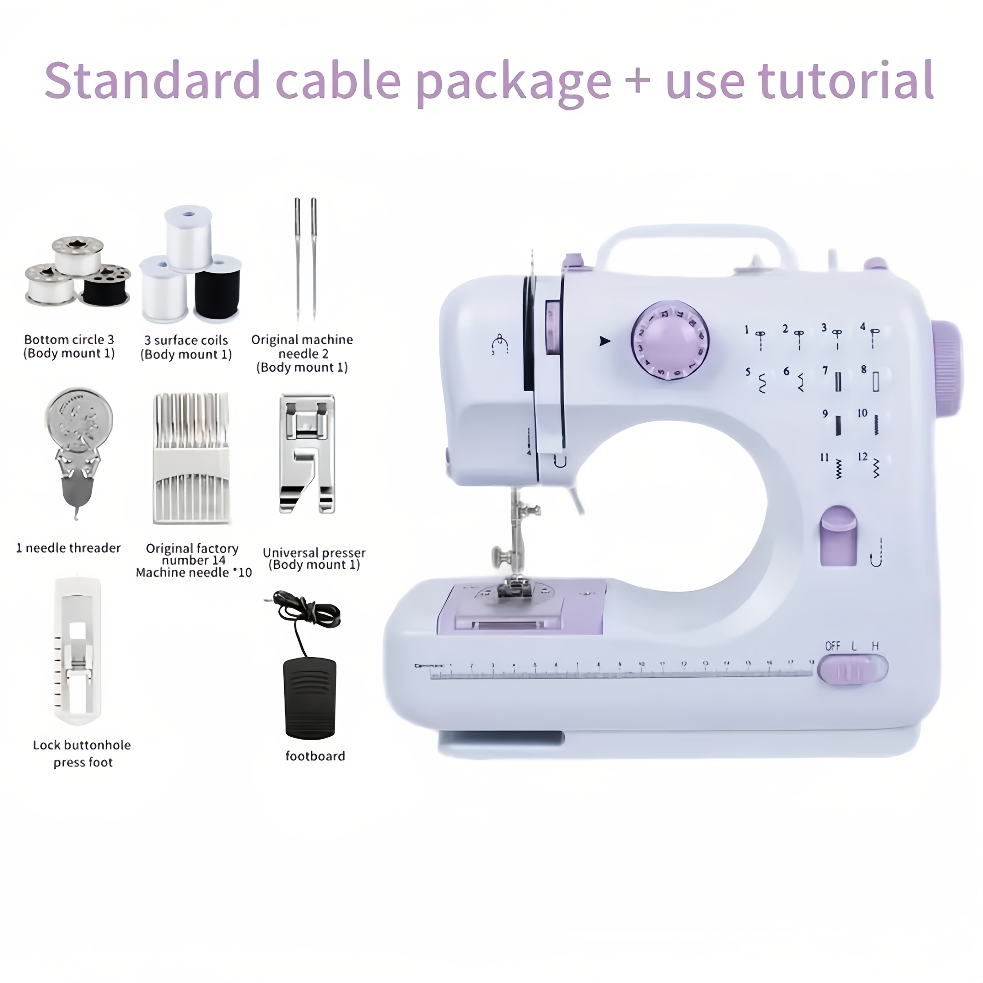 TEMU Small Sewing Machine, Built-in 10 Needles, Electric Sewing Machine, Bag Sewing Function, Button Sewing And Thread Winding, Toy Sewing Machine,