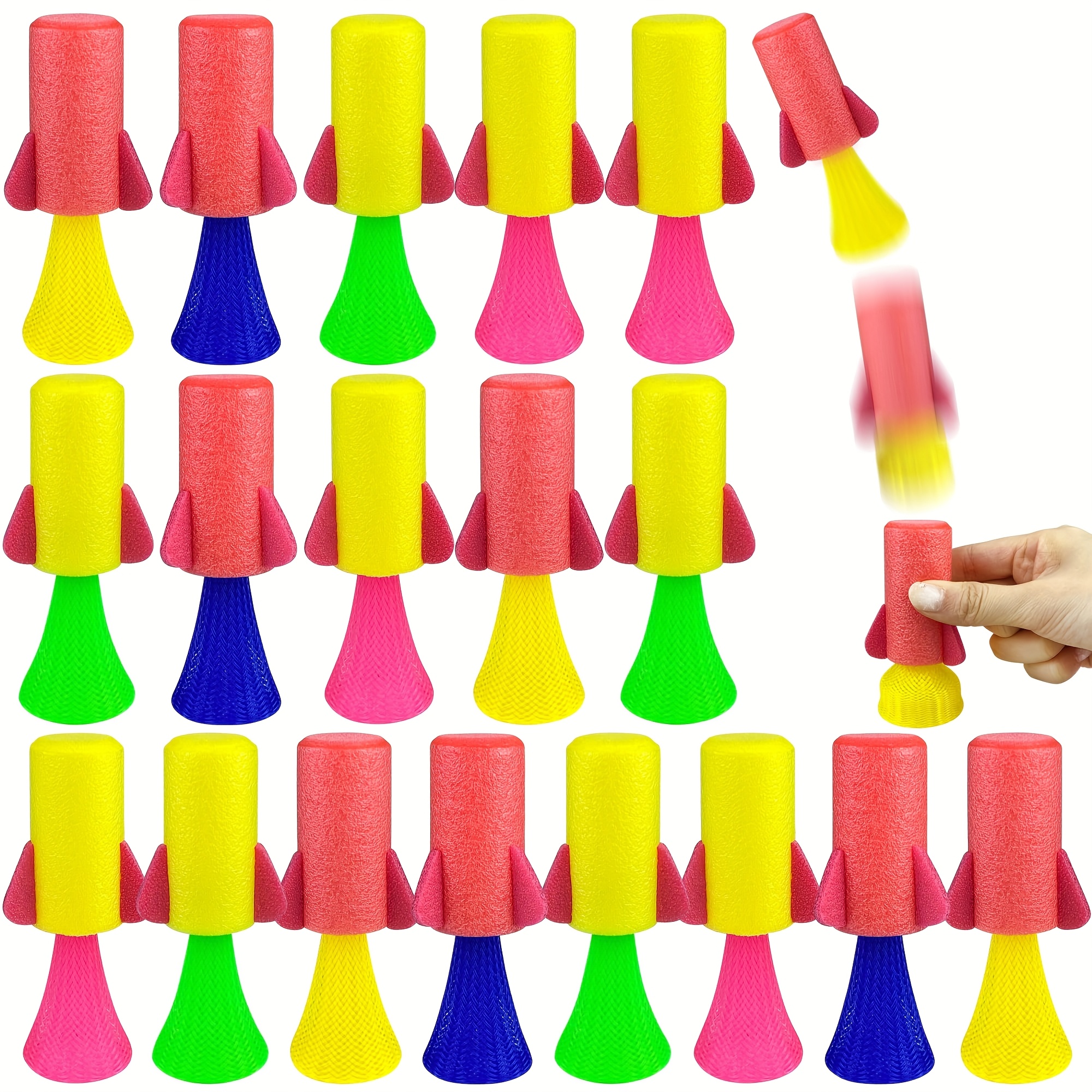 10 20pcs   rocket desktop   toys press and release quickly   who can jump   very suitable for childrens toys classroom prizes party gifts random colors
