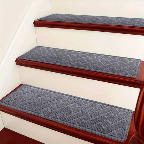 7 15 pack stair treads 76x20cm 30x8inch non slip stair carpet for indoor wooden steps safety mats for elderly and pets reusable self stair rugs