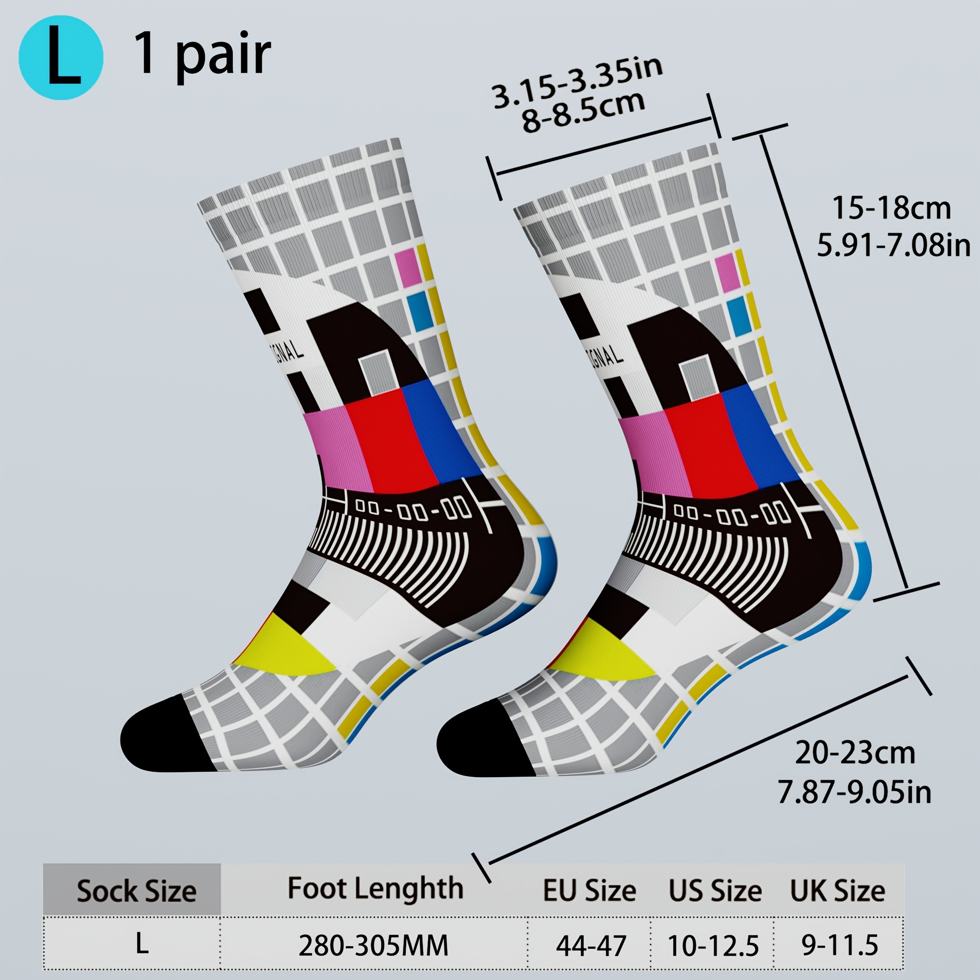 E-shop 1 Paar Herren Socken mit digitalen und trendigen Prints, Ganzjahreskomfort, geruchsabweisend, nicht einschränkende , geeignet für Sport,