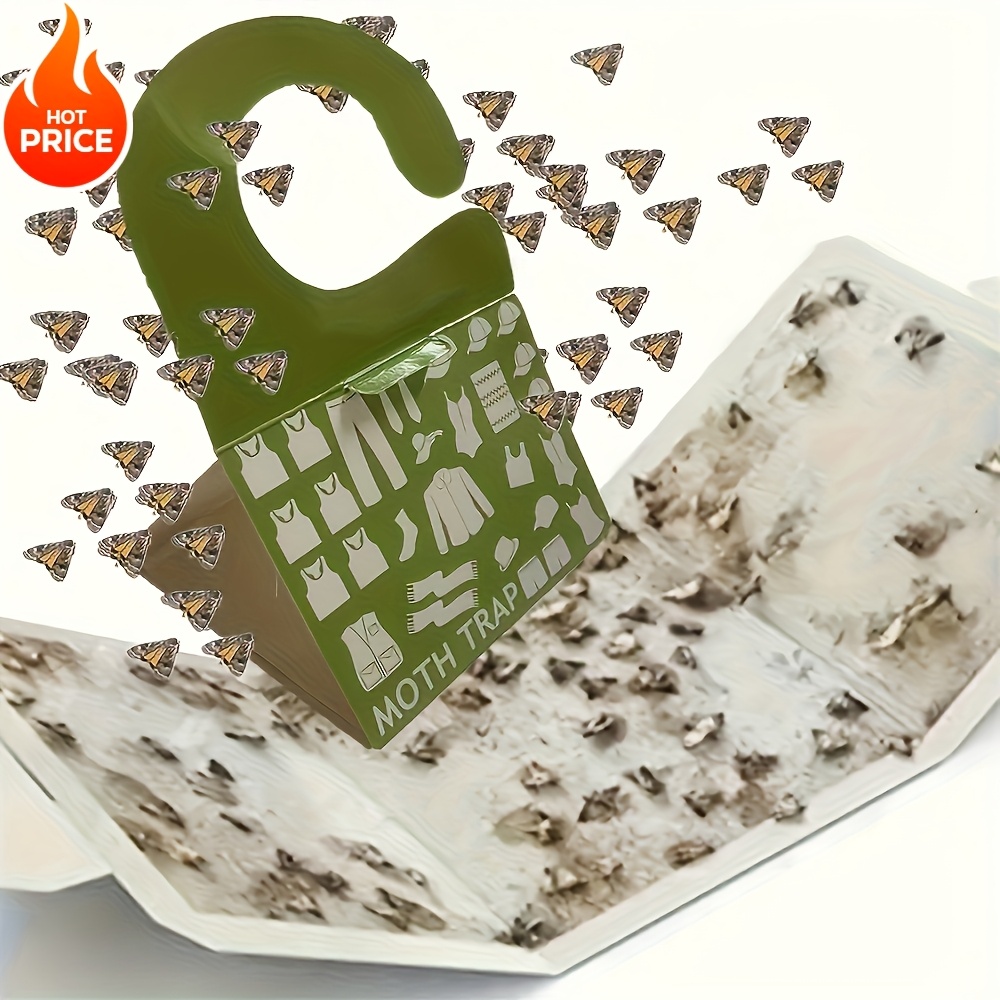6-pack chemical-free moth traps - indoor pest control, suitable for closets, kitchens, wardrobes, dorms, and apartments, durable pvc material, no chemicals or attractants, indoor moth catchers 0