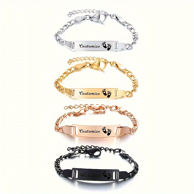

Custom Engraved Stainless Steel Link Chain – Bohemian Hip-hop Style, Adjustable Personalized Id Tag, Ideal Gift For Men