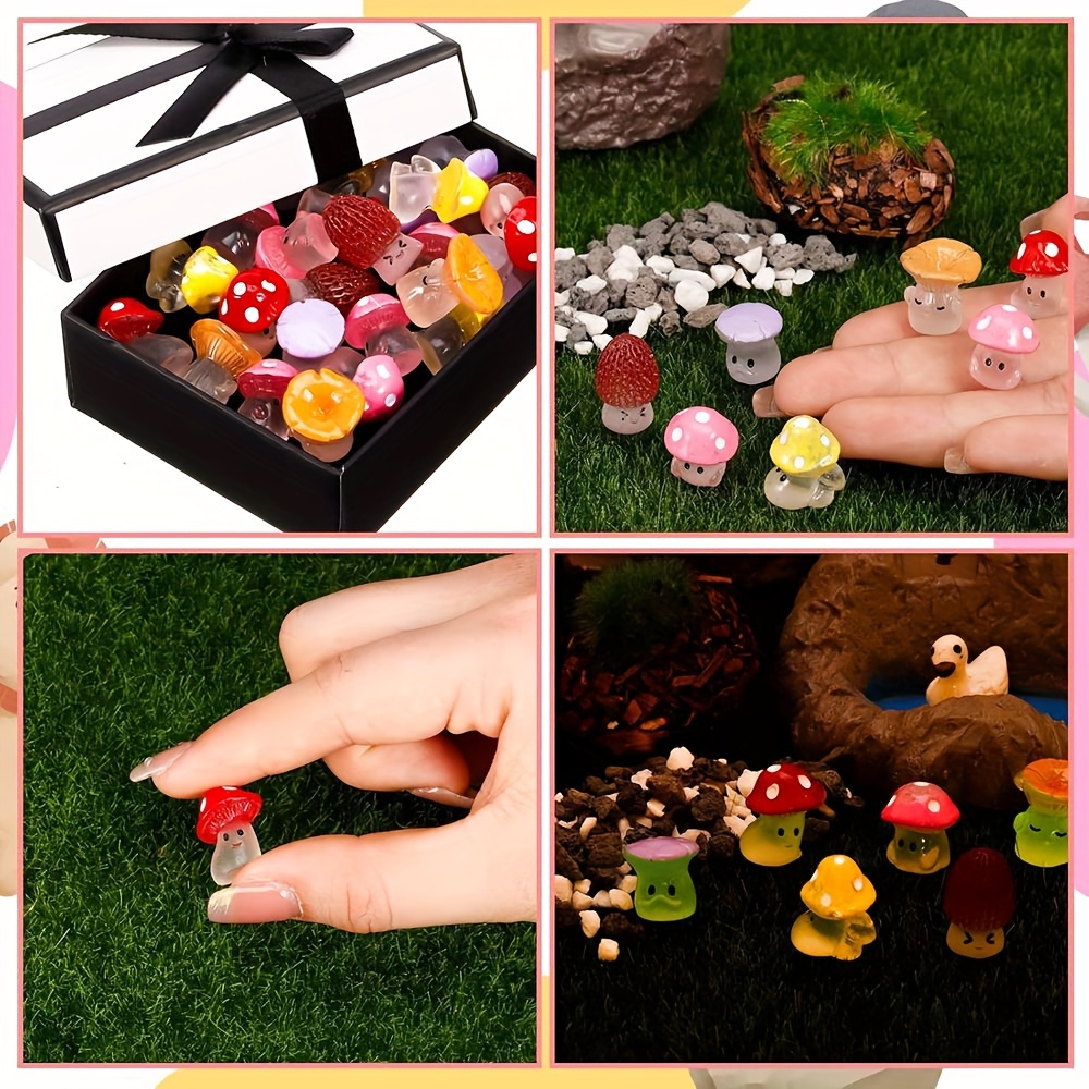 Luminous Mini Resin Animals 100 Pcs Tiny Animals Mini Ducks Owls Tiny