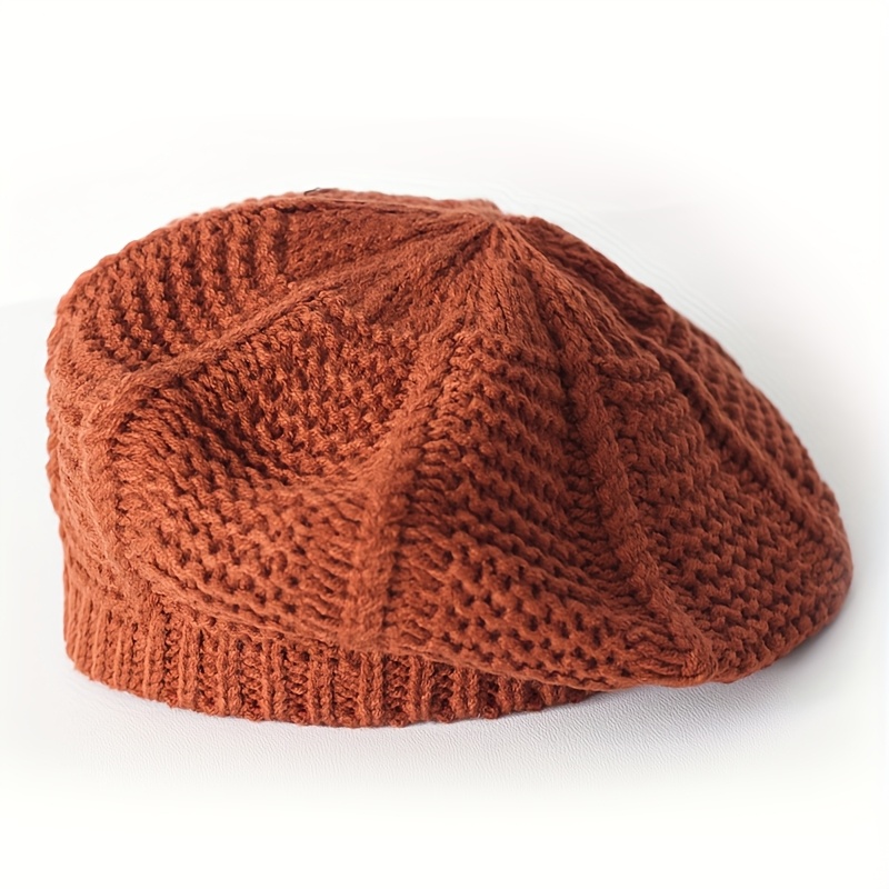 TEMU 1pc Autumn Winter New Elegant Fashion Solid Color Thickened Women's Beret Hat Warm Women's Hat Optional Suitable For Daily Use
