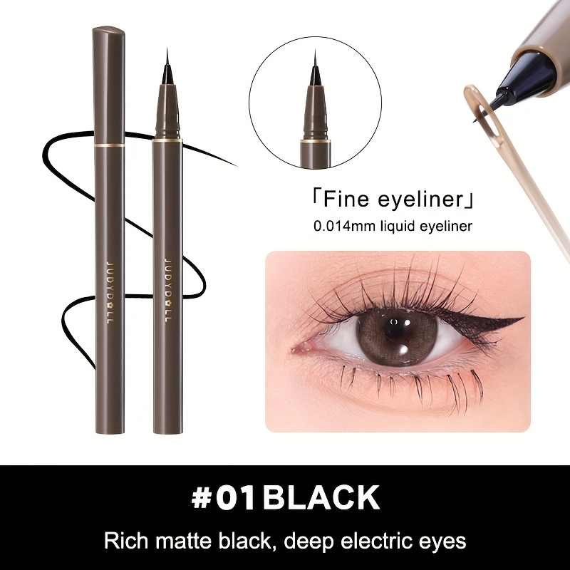 TEMU Judydoll Liquid Eyeliner | Tip, Precision Application, Long-lasting, , Water-resistant, Quick Drying, Beginners, Flexible, Convenient To Carry,