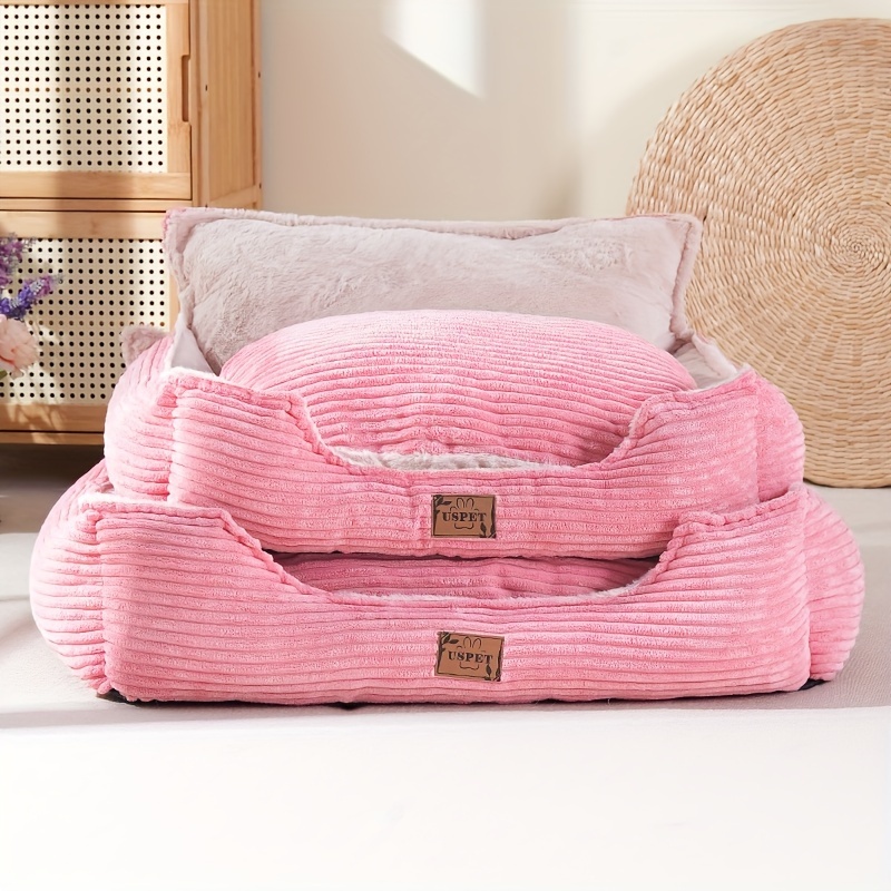 1pc detachable and washable corduroy back dog nest warm cat nest mat sleeping warm furry nest winter   Product details 9