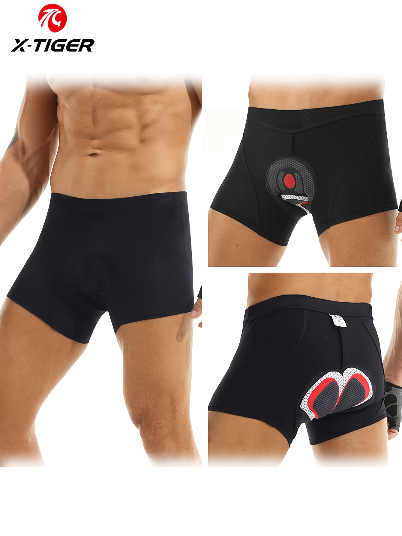 INBIKE Pantaloncini Ciclismo Uomo 3D Gel Imbottito Boxer Traspirante Asciugatura Rapida Biancheria Intima Mutande Pantaloncini da Ciclismo Bici MTB(Nero&Blu, S