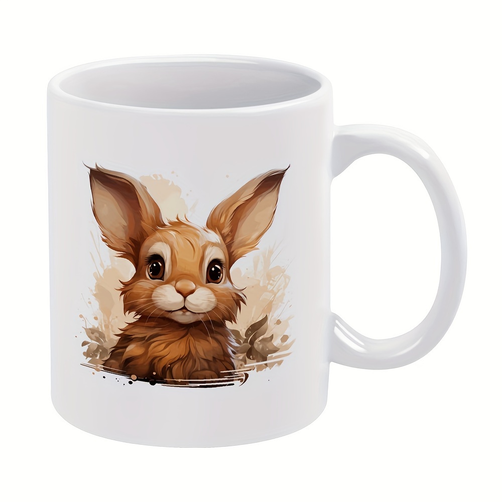 

1 tasse 11oz/330ml pour café, tasse à café, animaux de ferme mignons, lapin, cadeau pour les amis, les sœurs, les collègues, la famille, les buveurs de café, le propriétaire, tasse en céramique