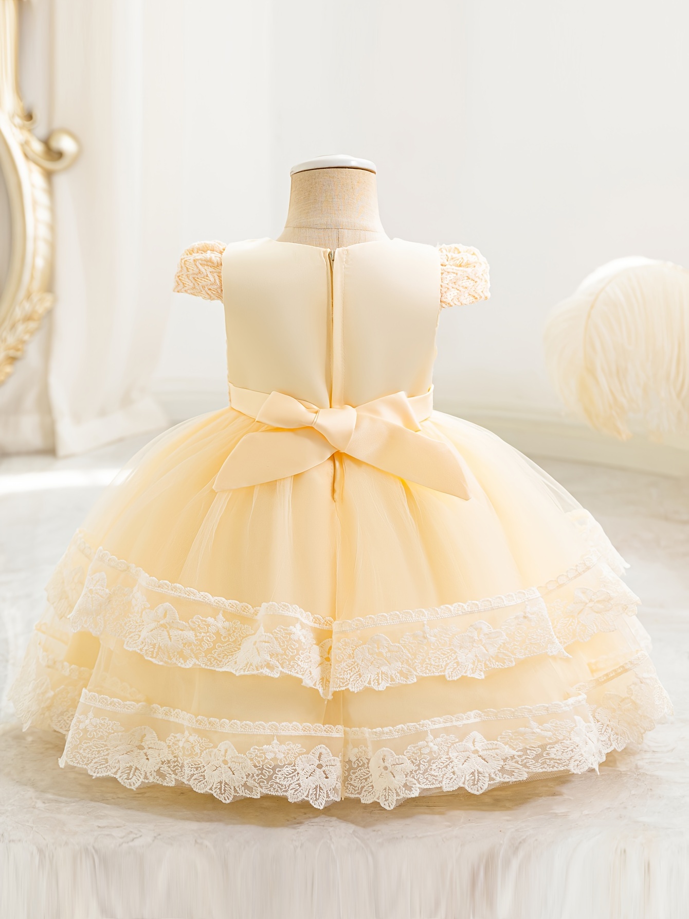 open lace back dress Baby Girls Birthday Dress Kids Elegant Retro Princess Dresses New Fash –  Mega Mart Center main image 0