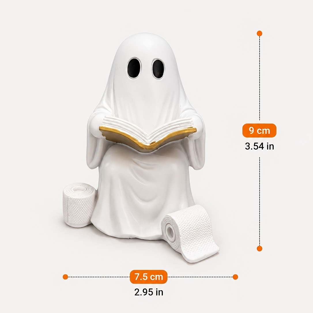TEMU 1 figurine de en résine un livre, figurines d'Halloween, ornement de table effrayant et amusant pour la décoration de , d'étagère ou de salle de