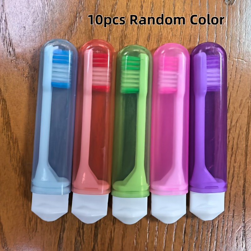 Image of 10 Foldable Travel Toothbrushes With Soft Bristles - Portable And Featuring Bristles, Perfect For Home And Travel | Travel Toothbrush | Foldable Toothbrush(random Color)