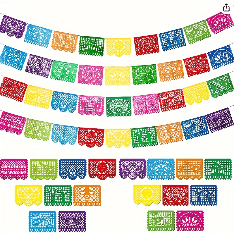 JOHOUSE 2Pack Mexican Party Banner, 18 Feet Plastic Fiesta Banner
