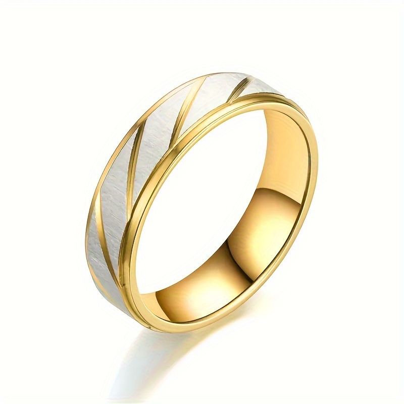 2pc Romantic Interlocking Band Rings Set, 14K Plated