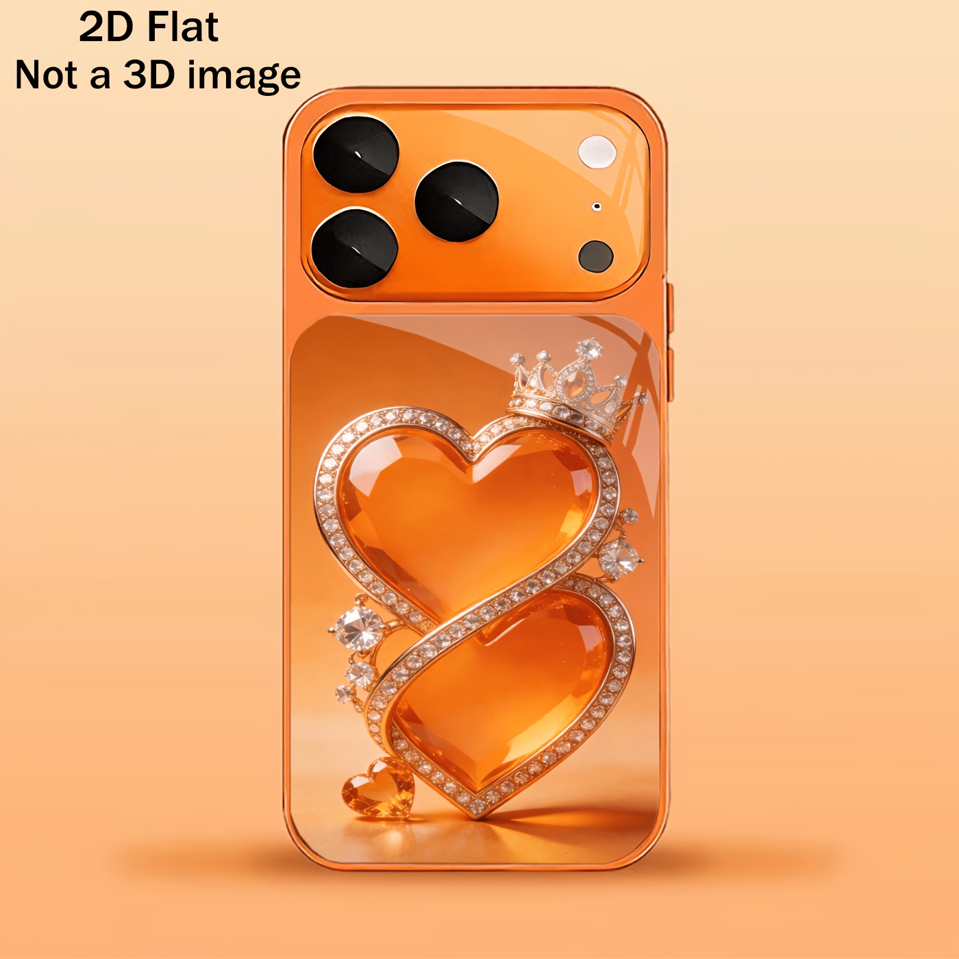 TEMU Phone Case: 2dflat Warm Orange Pattern, Orange Glass Phone Case, Suitable For Iphone17/17pro/17air, 16/16pro/16promax/16plus,