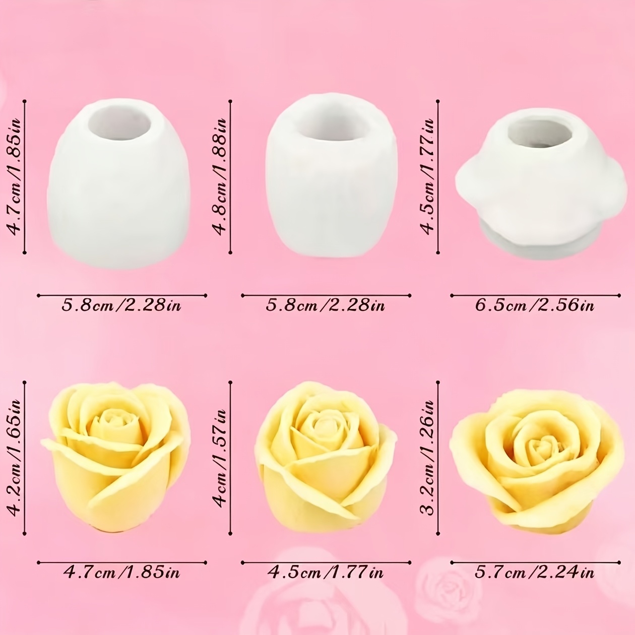 TEMU Set di stampi in silicone a forma , cera, aromaterapia, gesso, , ornamenti per candele per la casa, stampi in silicone