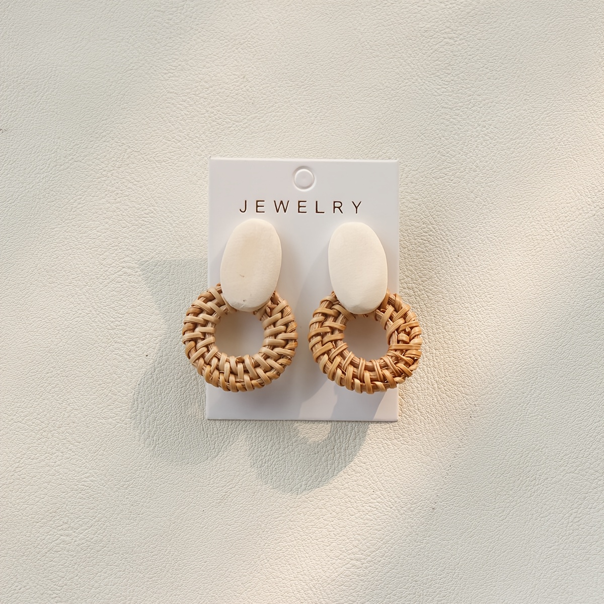 TEMU 1 di Orecchini Bohemien a Forma di con Pendente in Rattan, Regali per Feste Musicali da Donna