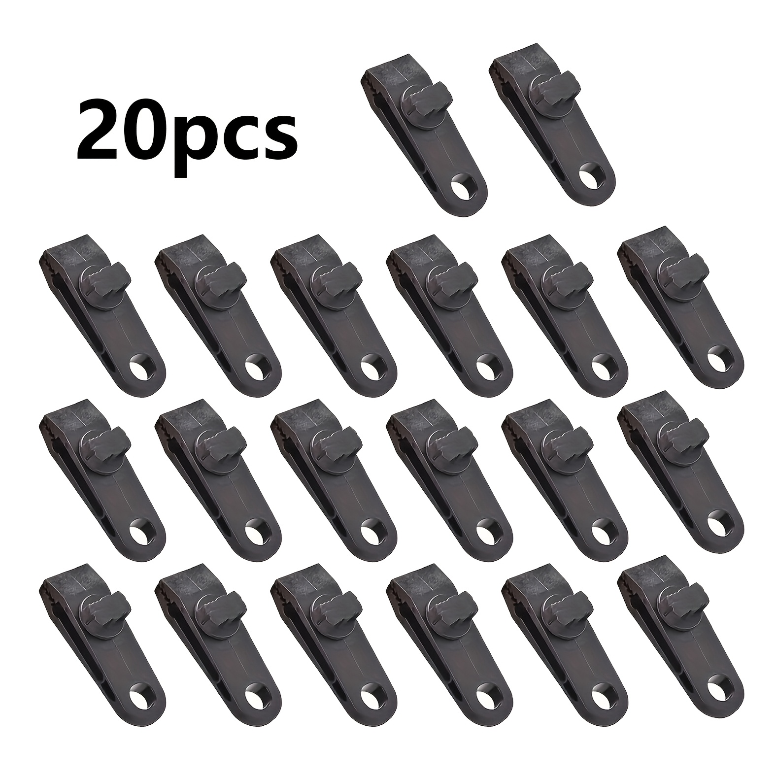 TEMU 10pcs/20pcs Clips para Tienda de Campaña Exterior, Abrazaderas Reforzadas a Prueba de Viento para y Lona, Clips de PP de Resistencia para
