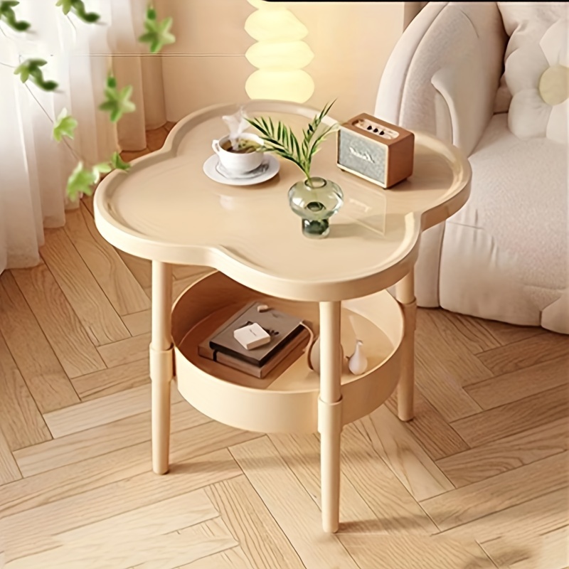 

Chic -shaped Coffee Table With Storage Shelf - Portable, No Required, Ideal For Living Room & Bedroom, Small