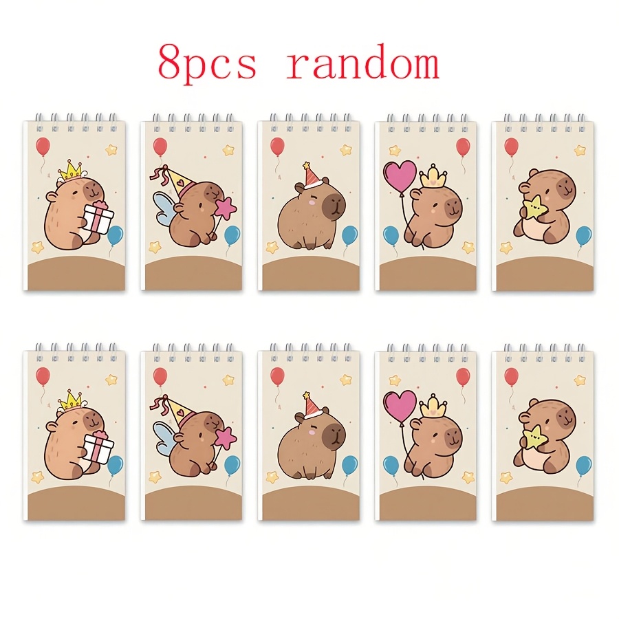 TEMU Cuaderno A7 de Capibara Adorable, Diseño de de Dibujos Animados, Portátil y Duradero, Escritura , Cuaderno de Estudio para /Mini para Decoración