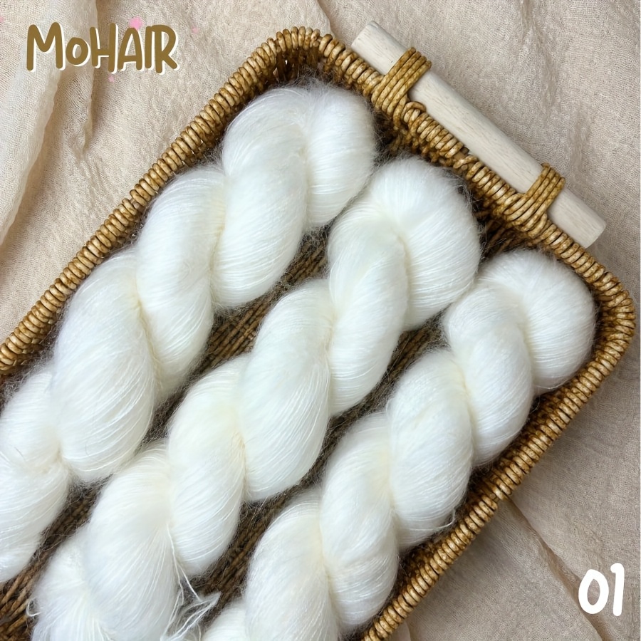 Image of 150g Luxurious Mohair Blend Yarn, Fine Yarn, Merino Wool & Mohair Mix, For Crochet Sweater, Shawl Vest, Handmade Balls, 80%mohair 20%merino Wool, 50g/pc, Total 3pcs