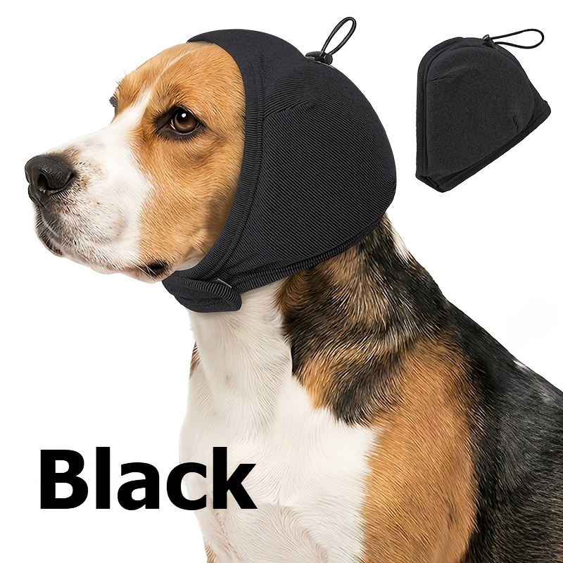 TEMU Dog Soothing Hoodie With 0.79 Foam Pad For Noise Protection And Relief, Adjustable Non-slip Dog Headscarf For Grooming, Bathing, Fireworks And