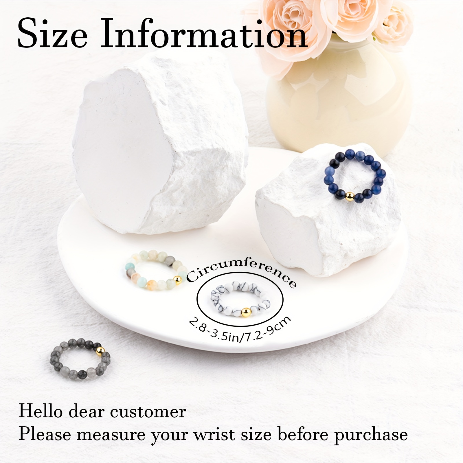 4Mm Lapis Lazuli Expandable Adjustable Luxury Fashion Ring