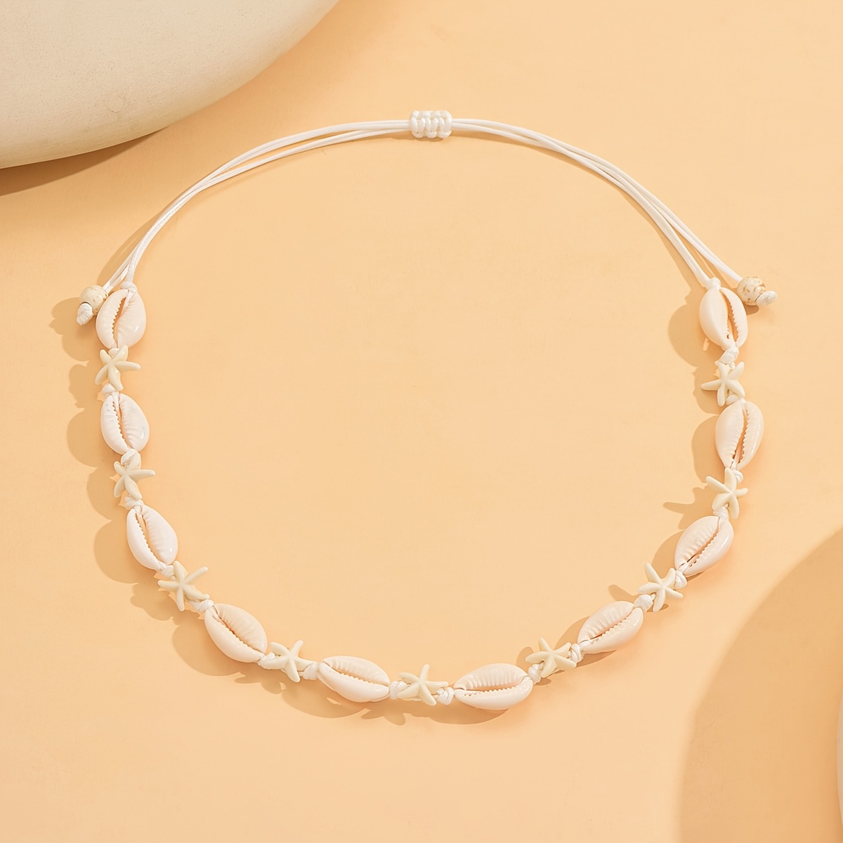 TEMU Collar gargantilla para mujer, 1 pieza, estilo oceánico , collar de cuerda tejida ajustable con de conchas y , adecuado para uso diario y