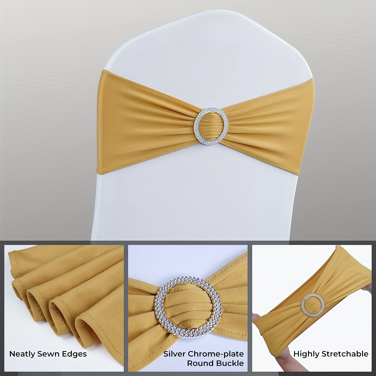 25pcs Elegant Organza Chair Back Bow Covers With Tie-back Closure - Sheer Ribbon Wedding & Banquet Chair Decorations, Bow Strap For Parties, , Hotels (25pcs)