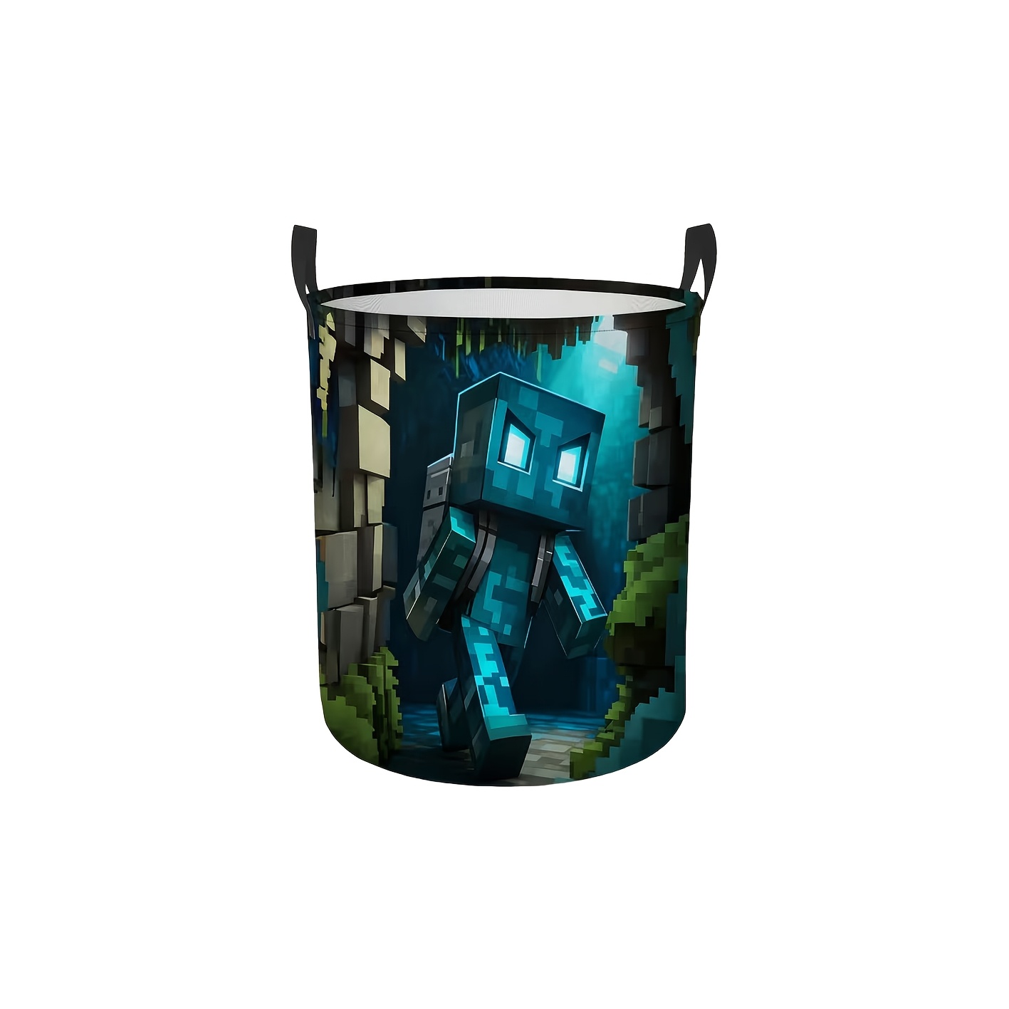 TEMU 1pc Pixel Character Laundry Hamper, Collapsible Fabric Storage Basket, Clothes Organizer Bin For Home Decor, Laundry Baskets