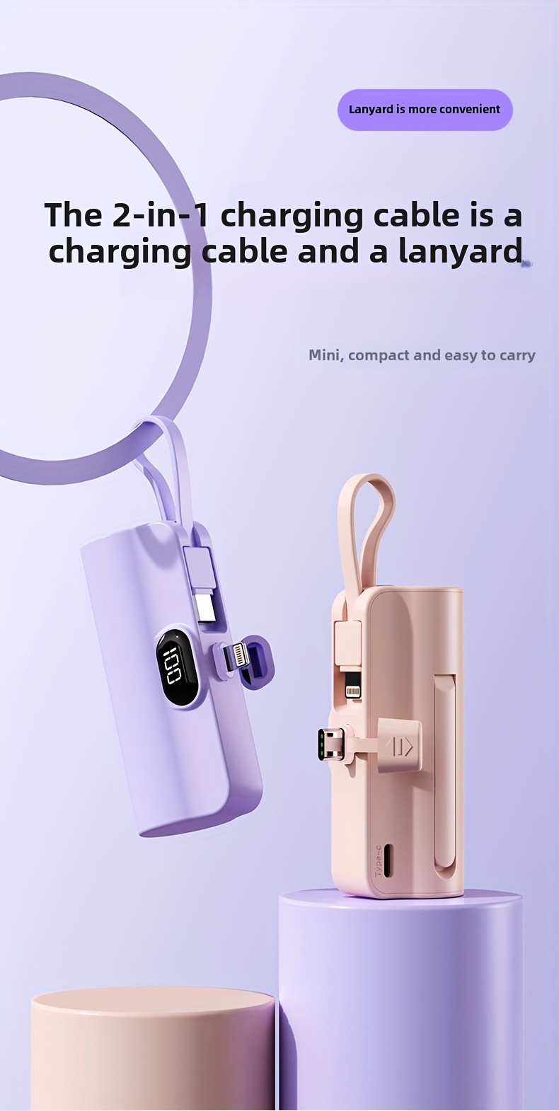 Chargeur Portable BYGP 5000Mah, Batterie Externe Ultra-Compacte de Voyage, Compatible avec iPhone 14/13/12 Pro Max/iPad Pro/Samsung Android, Batterie Externe de Secours, Batterie de Secours USB pour Téléphone, Cadeau