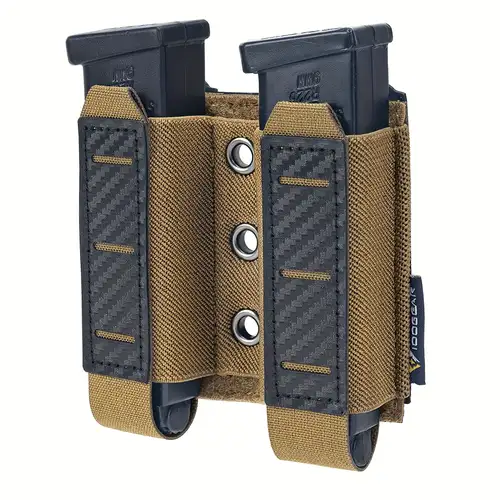 Tactical 9mm Pistol Double Magazine Pouch – MOLLE & Duty Belt Mount, Ambidextrous