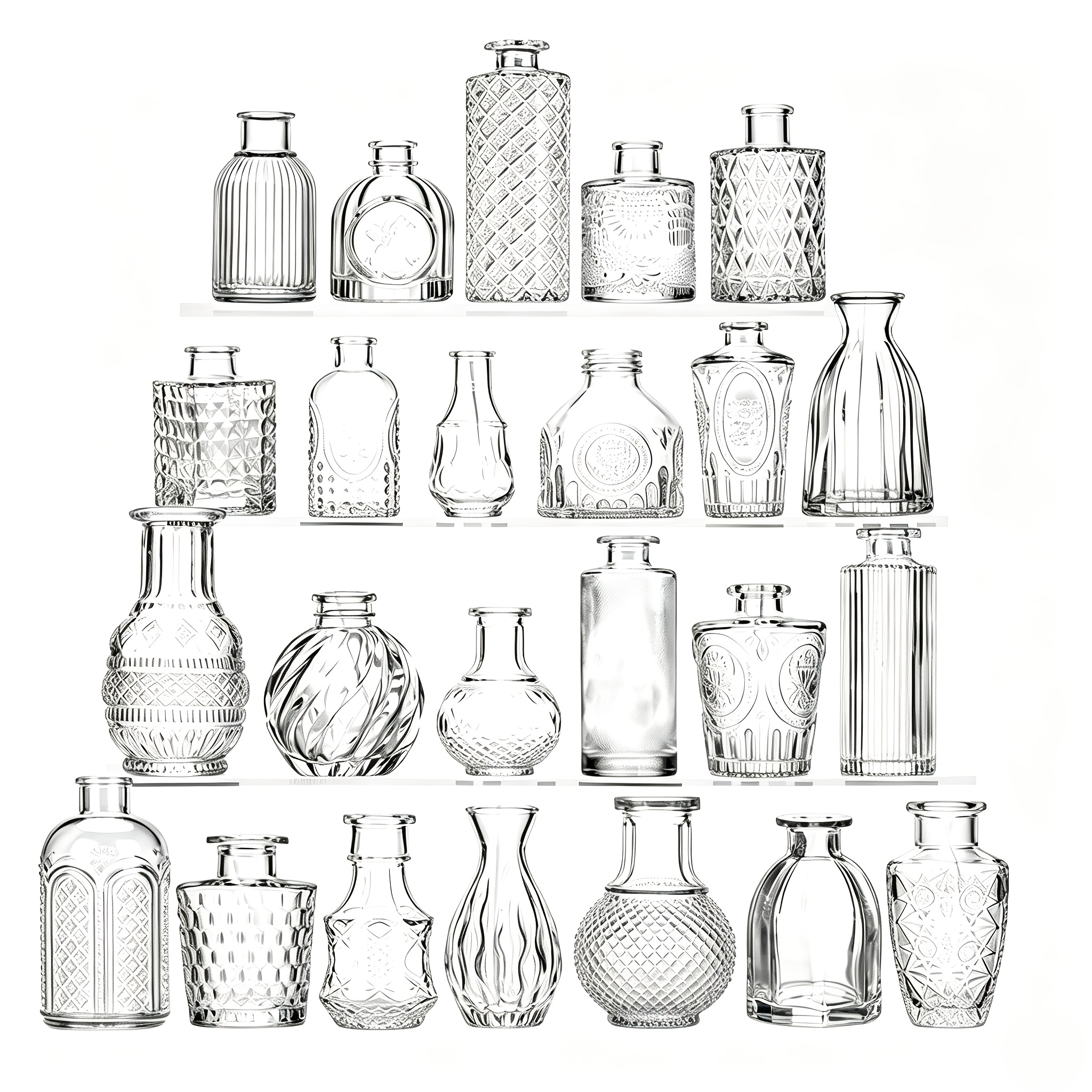 TEMU 23 mini vases, style vintage, , mini vases décoratifs, parfaits pour contenir des fleurs, des fleurs artificielles, des bougies et de
