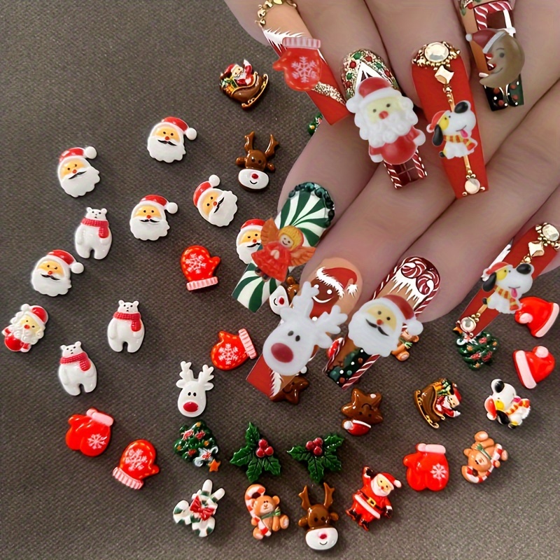 

100pcs Christmas Art Christmas 3d Snowman Christmas Red Decor For Diy